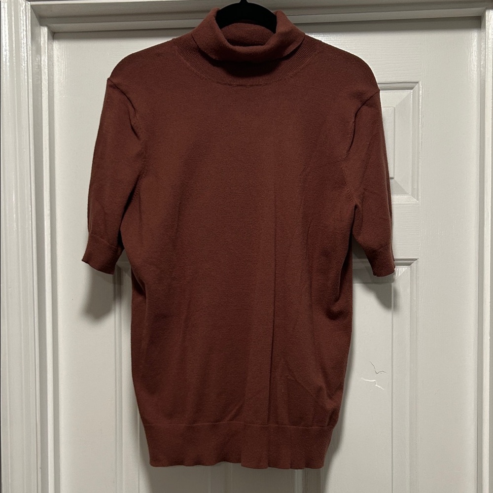 Torrid Chocolate Short Sleeve Turtleneck Sweater, Plus Sized - 1